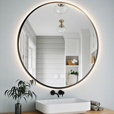 Badspiegel Rund Badezimmerspiegel Wandspiegel Schwarz Metall Rahmen (50/60/70cm)