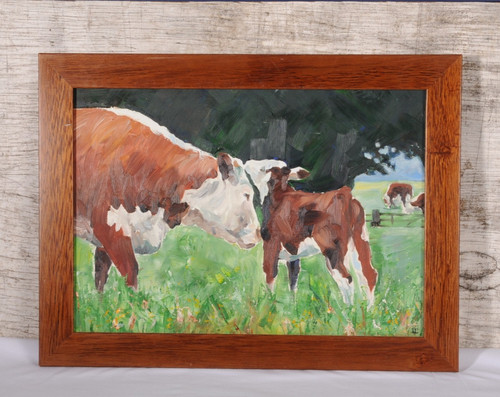 ölgemälde hereford kühe und - kühe,