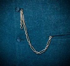 18k Vergoldete Posaune Glied Taschenuhr Albert Kette.