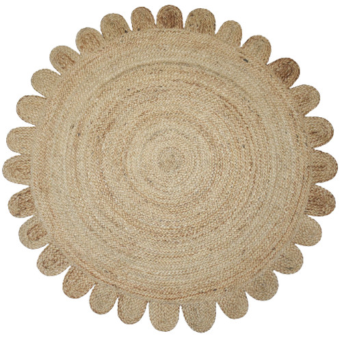 Jute teppich rund beige - jute,