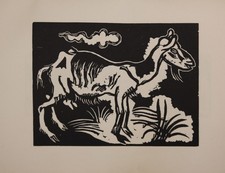 Richard Seewald: "Die Ziege". Holzschnitt auf Velin, 1920