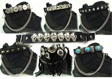 Stiefelband Stiefelriemen Stiefelkette Leder Nieten Gothic Biker Western