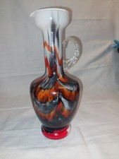 Eine Opalglas Vase in Braun Schwarz Orange  Hoch=26cm Durchmesser =13cm