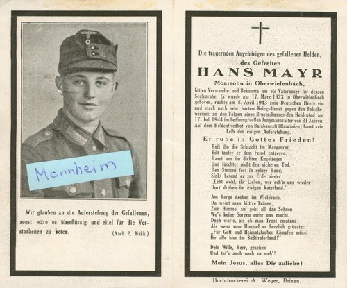 Wk2 sterbebild deathcard - wk2,