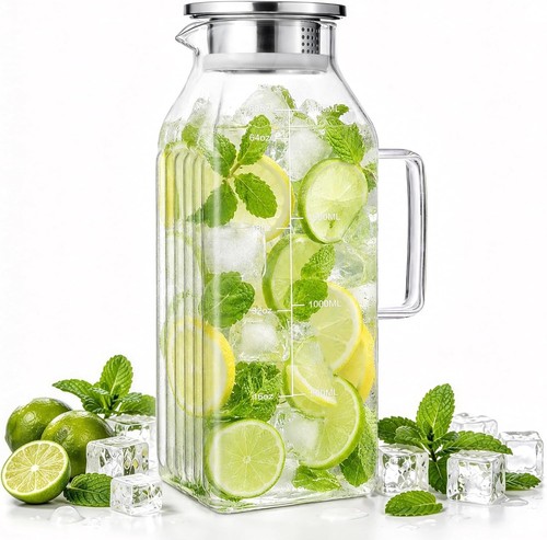 Glaskaraffe wasserkrug mit - 2l,