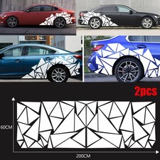 2x Camouflage Aufkleber Set Dreiecke 60x200cm Dekor Folie Auto Seiten Asymetri