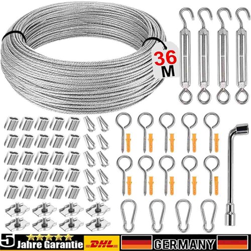 36m drahtseil set edelstahl - 36m,