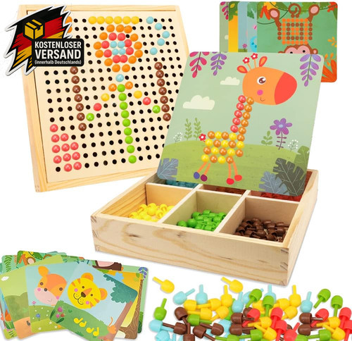 Holz mosaik steckspiel für - mosaik,