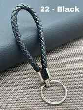Schlüsselanhänger schwarz Leder geflochten geflochten Seil zum Selbermachen Taschenanhänger Schlüssel Autohalter Schlüsselring