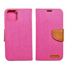 FÜR APPLE IPHONE 13 - CANVAS Jeans Case Etui Cover Hülle Handy Tasche PINK