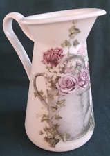 Dekogießkanne Gartendeko Balkondeko Landhausstil weiß, Kunststoff, ca. 500 ml