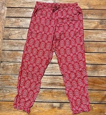 Sommer Hose luftig leicht rot/weiß Gr. 38 Gr. M