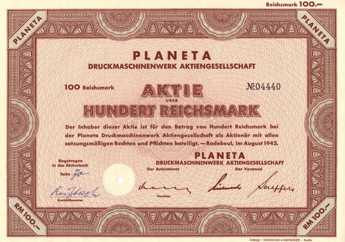 Planeta druckmaschinenwerk - druckmaschinenwerk, ag