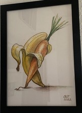 Aquarell Gemälde Obst Gemüse