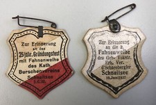2 Pappabzeichen Schnaitsee Fahnenweihe 1932 - Burschenverein - Trachtenverein