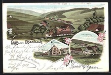 Lithographie Bad Eisenbach, Gasthaus zur Sonne, Ortsansicht 1900 