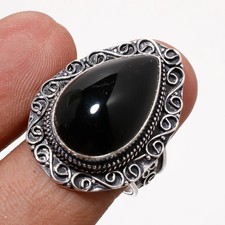 Schwarzer Onyx Edelstein Ring