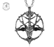 Halskette Ziegenkopf Pentagramm Baphomet Amulett Teufel Gothic Glücksbringer