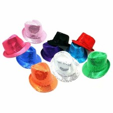 Pailletten Hut Herren Damen Kinder Karneval Fasching Kostüm Trilby Fedora Kappe