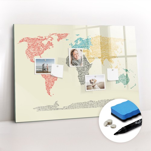Memoboard glas mit magneten - glas,