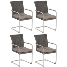 SunnySmart Scala 4x Garten-Freischwinger-Sessel Gartenstühle vintage-grau