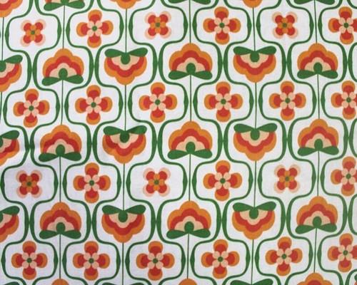 Crafts stoffe retro flower - stoffe,