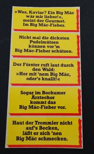 Werbe aufkleber donald s - werbe-aufkleber, donald´s