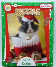 Merry Christmas Tierkinder Zwergkaninchen Puzzle - 33 Teile / 15x21cm - NEU