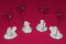 Engel mit Rosen 4 Tischkartenhalter Hochzeit Konfirmation Geburtstag  Memo Deko