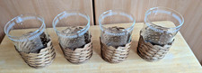 4 Teegläser mit Korbgeflecht
