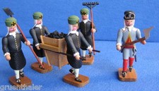 5x Bergmann / Bergleute Köhlergruppe  Fa. Werner Seiffen Erzgebirge Fachhandel