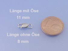 Echt 925 Silber Karabiner Verschluss in 11 / 12 / 14 / 17 / 20 mm mit Öse oval