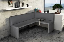 Eckbank Bank Küchenbank 168 x 128 cm  -ROBIN L -Kunstleder Grau