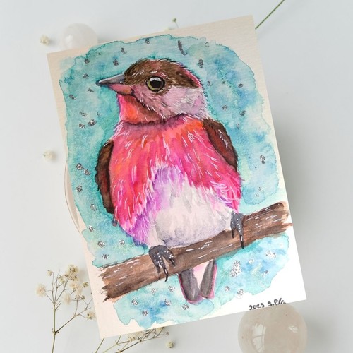 Vogel aquarellgemälde - vogel,