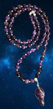 Amethyst Halskette💫Damen Perlenkette 70 cm Sterlingsilber Damen Schmuck