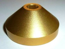 Single Puck / Gold / Konisch / 7" Vinyl / Metall Kegelförmig Mittelstück Adapter