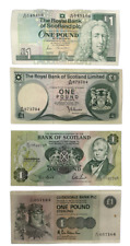 SCHOTTLAND BANKNOTENSAMMLUNG - 4 £1 BANKNOTEN - SCHOTTLAND UK