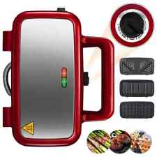Paninigrill Waffeleisen Kontaktgrill Sandwichmaker Sandwichtoaster 1200W Rot