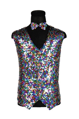 Weste pailletten luxe bunt - pailletten,