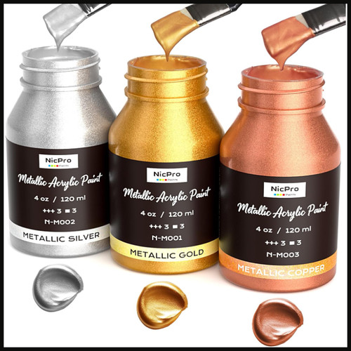 Acrylfarbe metallic gold - acrylfarbe,