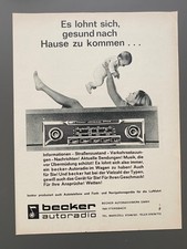 Becker Grandprix Autoradio Frau & Kind Oldtimer 1968 Vintage Ad Werbung Reklame