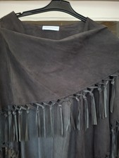 Fransen Stola Cape Leder v