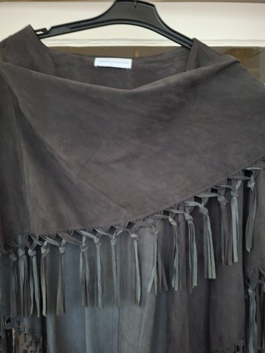 Fransen stola cape leder - fransen, v
