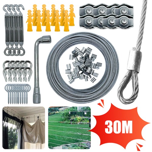 30m drahtseil set edelstahl - set,