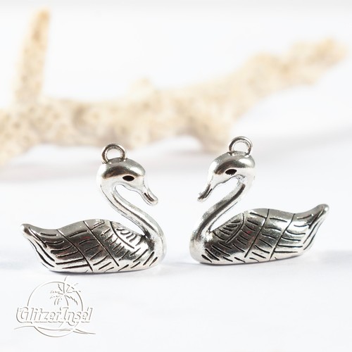 Schmuck anhänger schwan - 2x,
