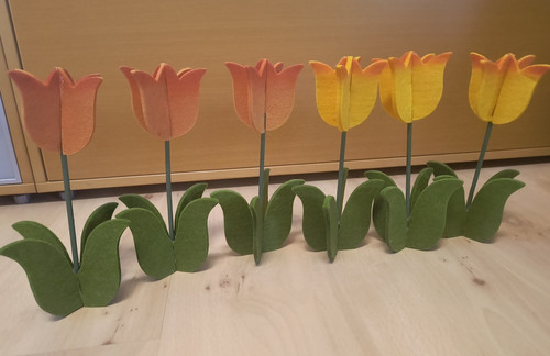Filz blumen - 6x,