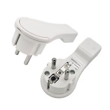2x Schutzkontakt Winkelstecker Flachstecker flach mit Bügel 16A Strom Stecker