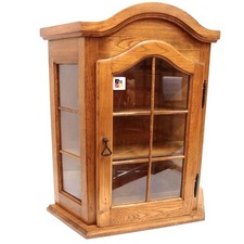 Vitrine Holz Eiche Glas Tür