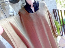 4830 Marc Abbas Strickpullover, Ponchopulli Größe: XXL beige