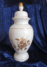 Prozelan -Deckelvase von Gilde mit echter Goldverzierung